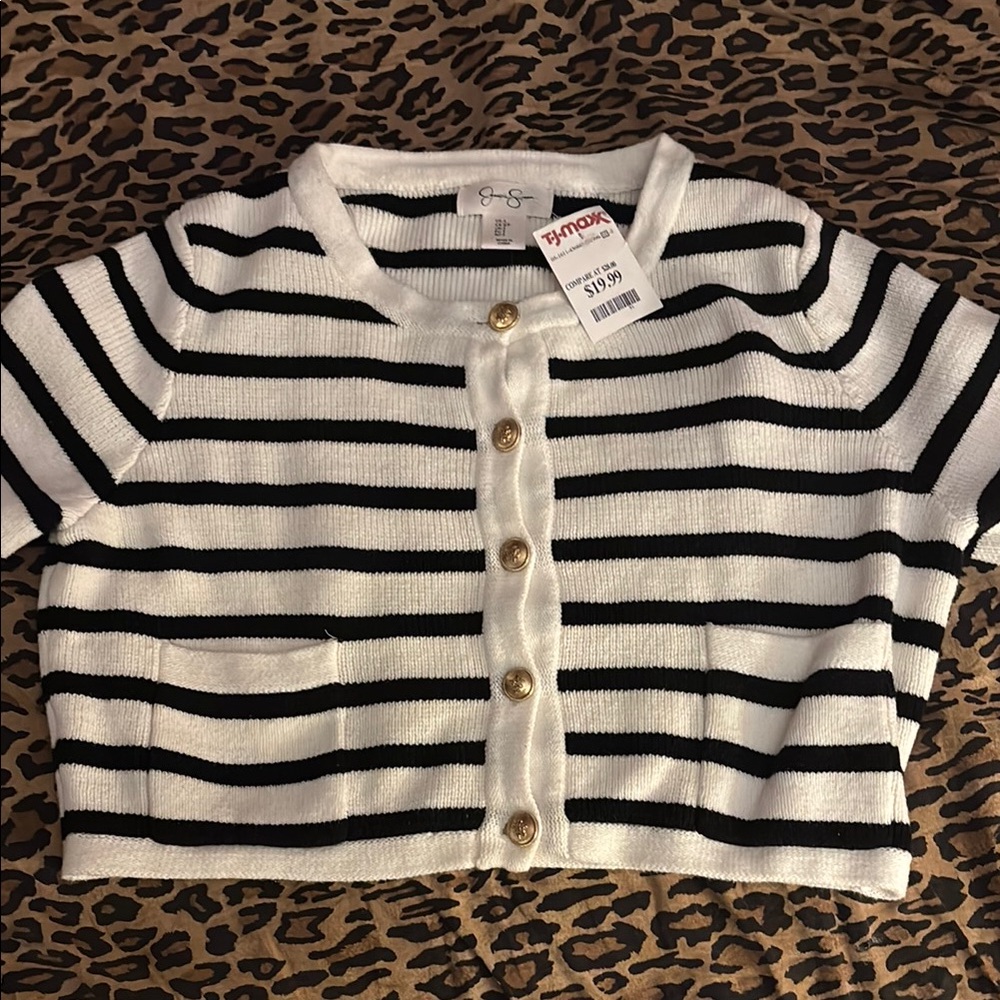 Black and White Striped sweater top